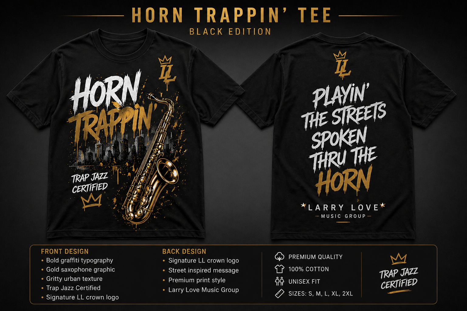 HORN TRAPPIN’ TEE – BLACK EDITION