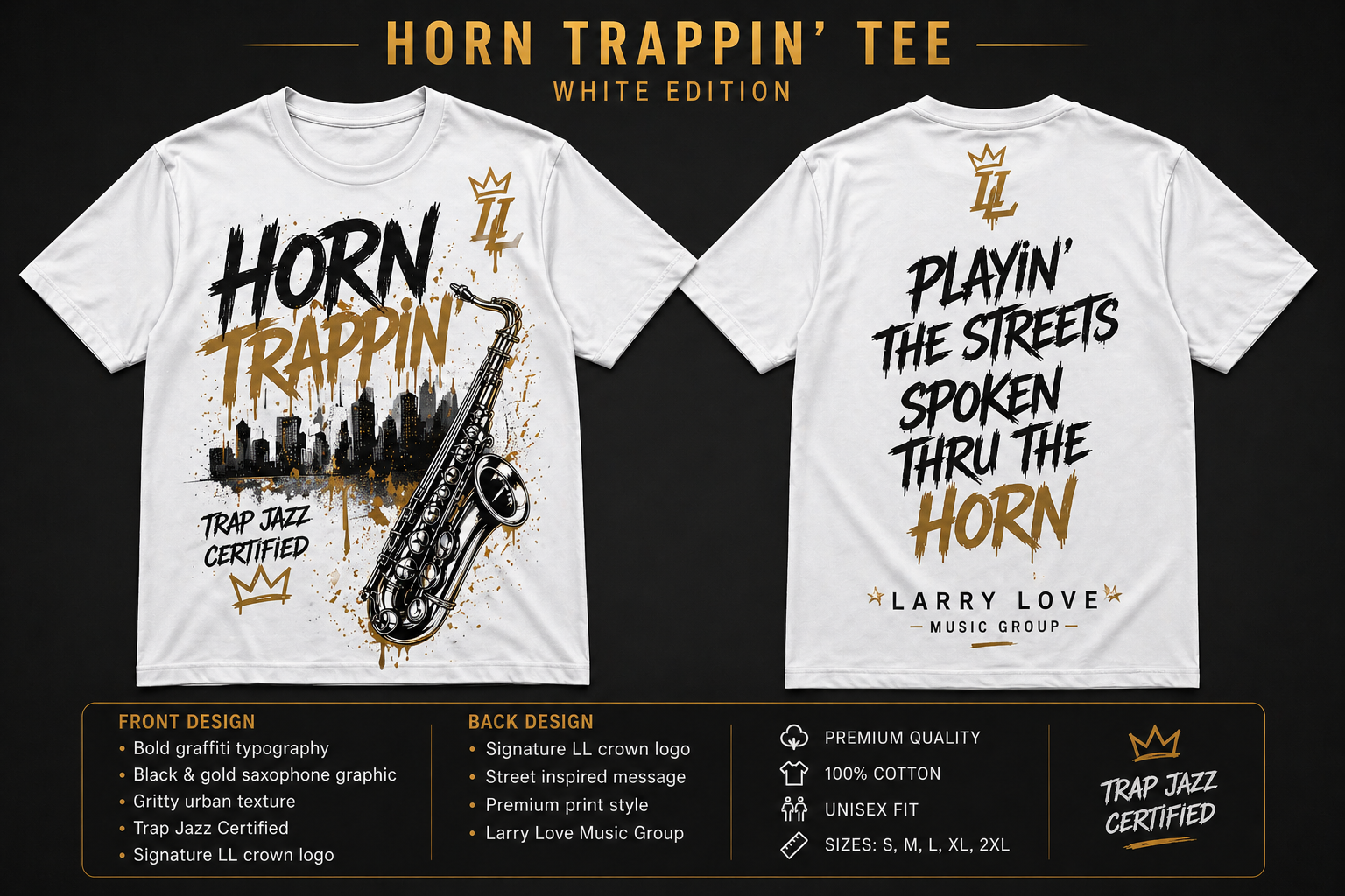 HORN TRAPPIN’ TEE – WHITE EDITION
